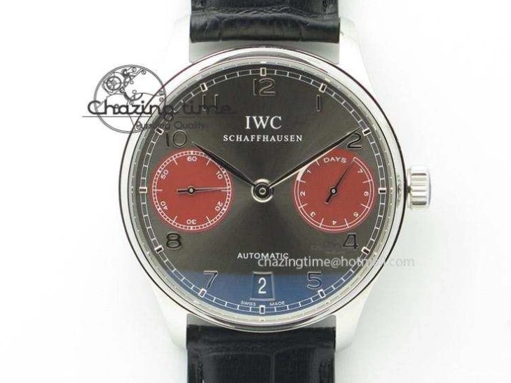 MIROTIME 1222 Portuguese Tourbillon IW504602 RG ZF Best Edition White Dial on Brown Leather Strap Stretchable 7178